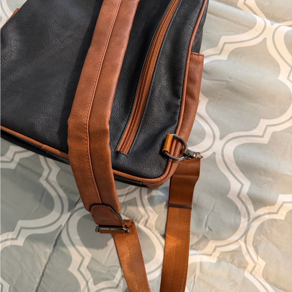 Black and Brown Women's Crossbody Bag with Colorful Accents - Picture 6 of 7